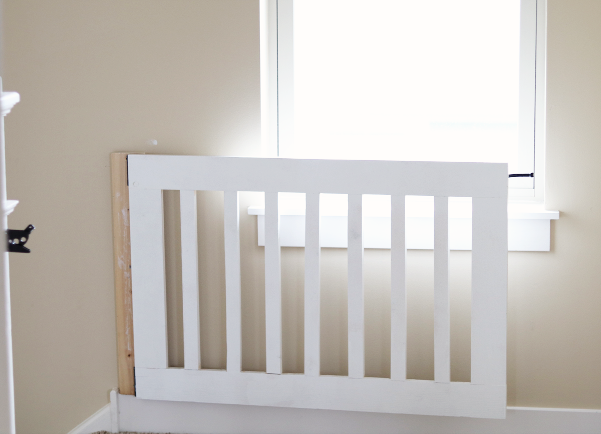 wooden baby gate with door