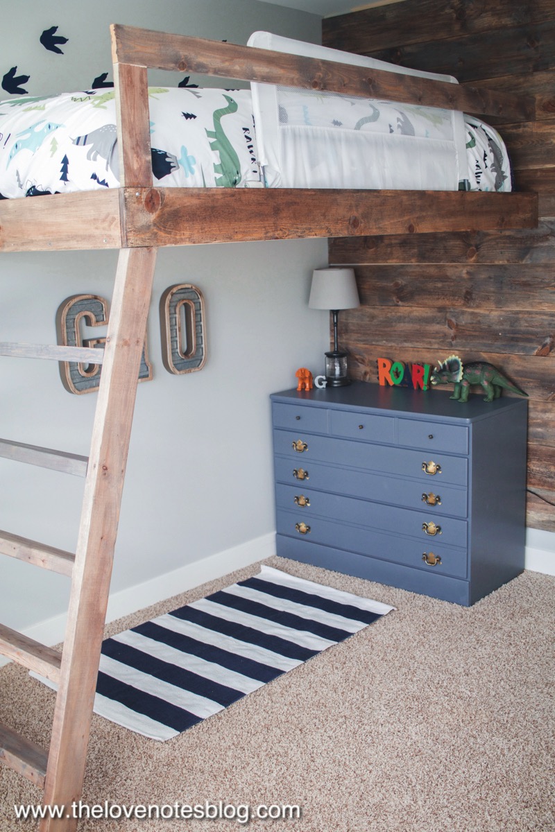 Diy Custom Loft Bed With Ladder For Dinosaur Themed Room