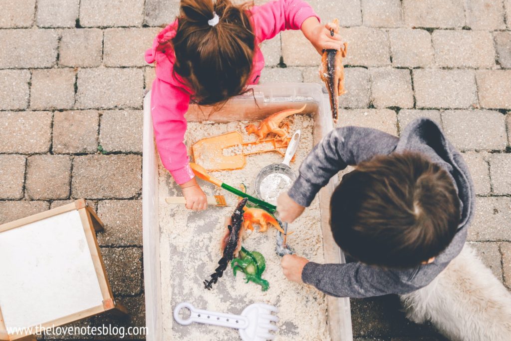 dinosaur sensory play