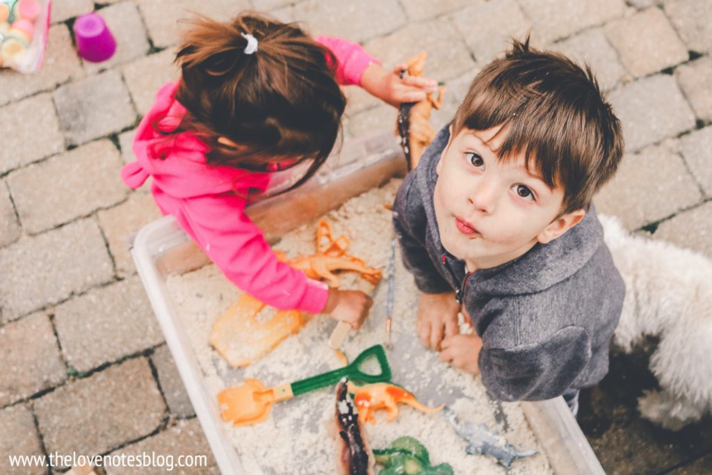 dinosaur sensory play